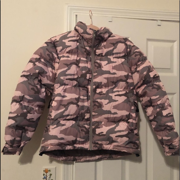 pink camo puffer jacket